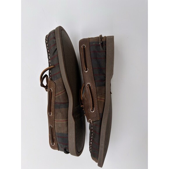 Sperry A/O Limited Edition Men's Top Sider Oil Cloth Olive Plaid Size 8.5 M - Picture 6 of 9